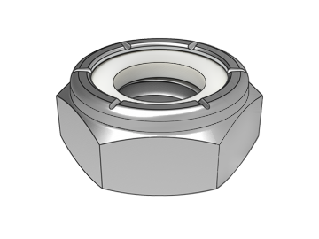 ASME B18.16.6.4 Piuliță subțire de blocare hexagonală cu inserție albă nemetalice de tip NTE