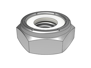 ASME B18.16.6.8 Piuliță subțire de blocare hexagonală cu inserție albă nemetalice de tip NTM